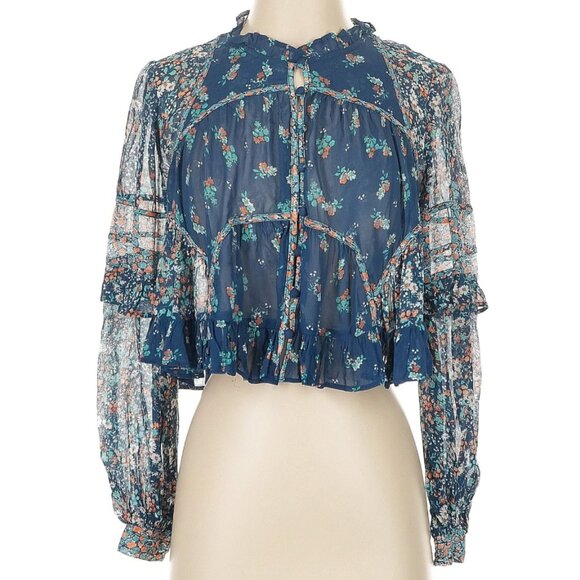 Anthropologie Sheer Babydoll Blouse - Picture 3 of 4